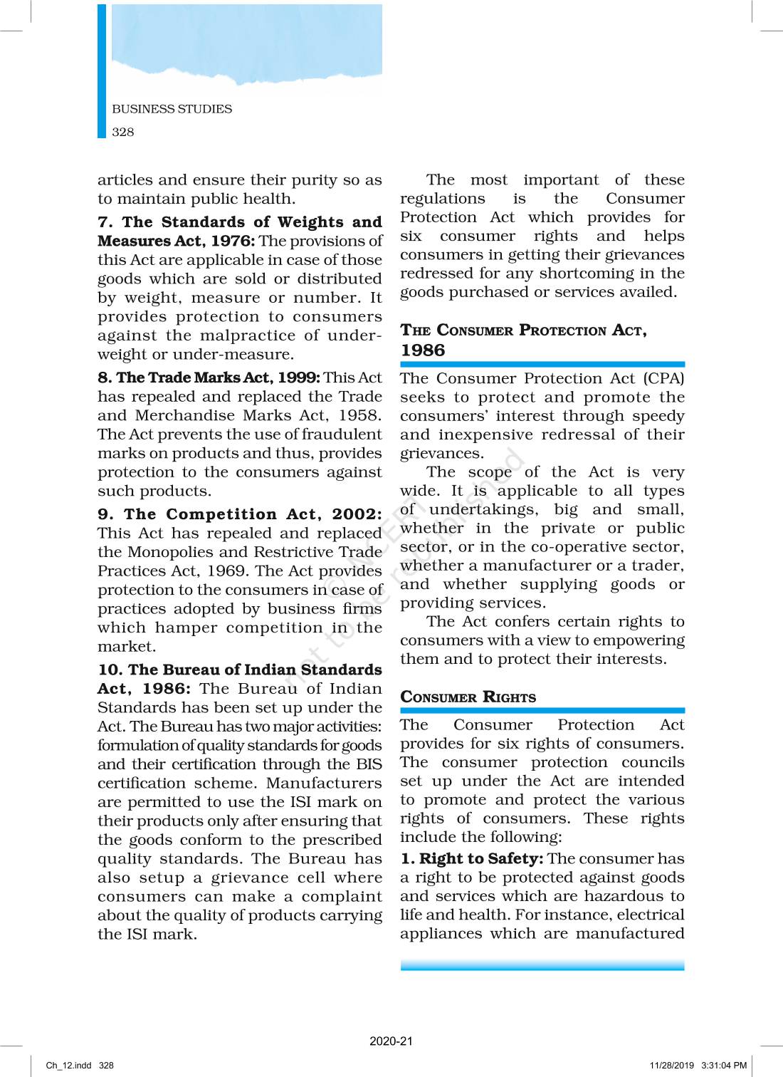 Consumer Protection Ncert Book Of Class 12 Business Studies Part Ii